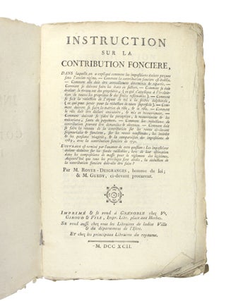 Instruction sur la Contribution Fonciere