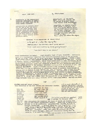 Item #34012 About John Cage. John Cage, Philip Corner