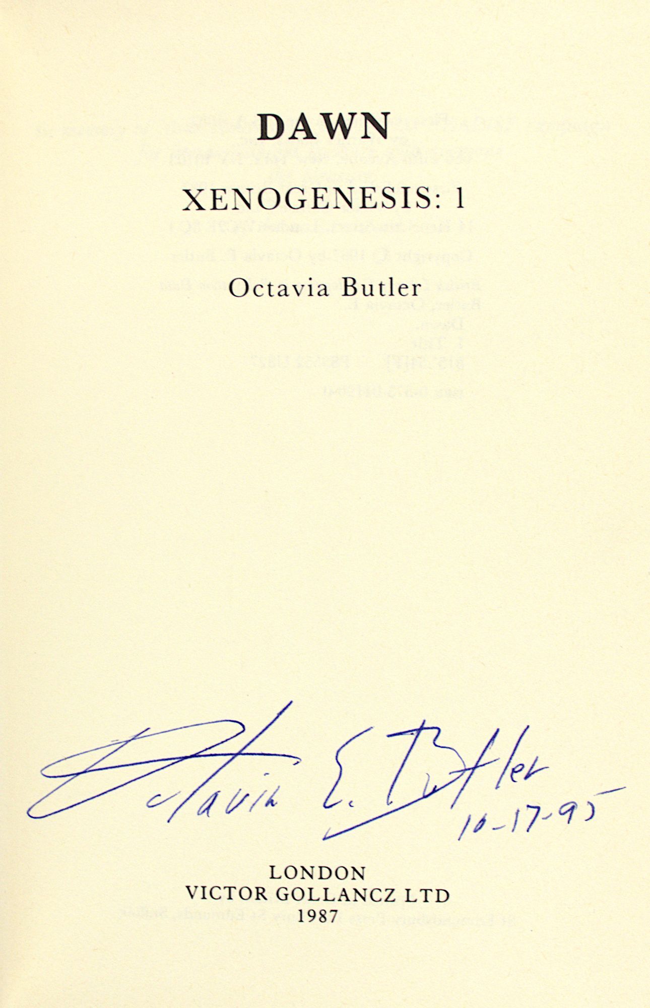 Dawn / Xenogenesis: I Signed | Octavia Butler