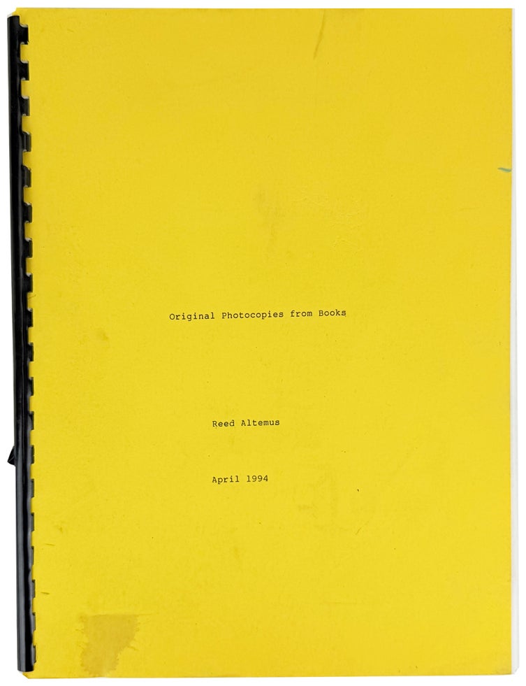 Item #37906 Original Photocopies from Books. Reed Altemus.