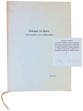 Item #39924 Ordonner les deserts (a partir de peintures et dessins d'Edmond Quinche) [Limited...