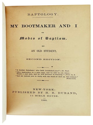 Baptology: My Bootmaker and I on Modes of Baptism