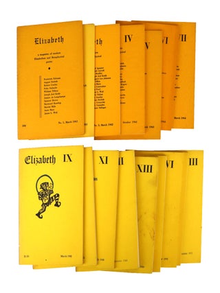 Item #42800 Elizabeth, A Magazine of Modern Elizabethan and Metaphysical Poetry [No. 1 to 18,...