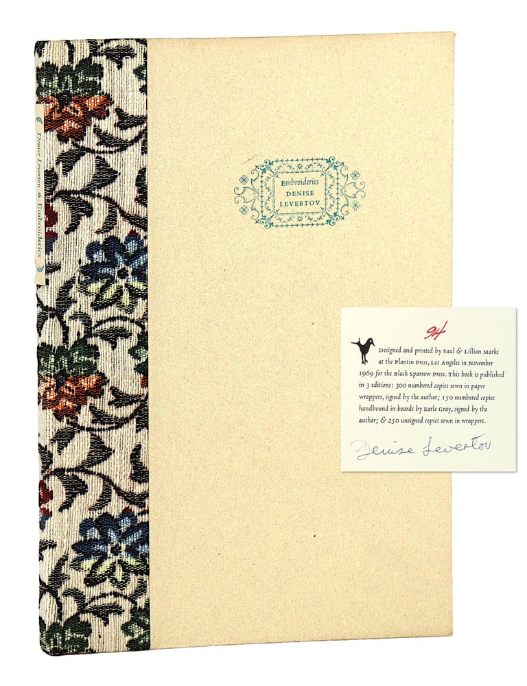 Item #44046 Embroideries [Signed Limited Edition]. Denise Levertov.