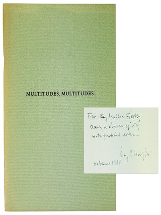 Item #45088 Multitudes, Multitudes [Inscribed and Signed with Typed Letter Signed]. Amy Clampitt