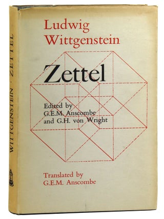 Item #45695 Zettel. Ludwig Wittgenstein, G E. M. Anscombe, G H. von Wright, eds