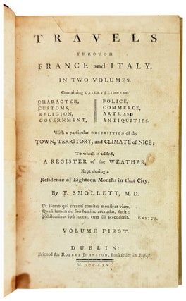 Item #46210 Travels Through France and Italy. In Two Volumes Containing Observations on...