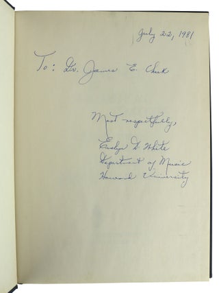 Choral Music by Afro-American Composers: A Selected, Annotated Bibliography [Inscribed and Signed]
