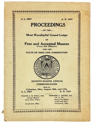 Item #46568 Proceedings of the Most Worshipful Grand Lodge of Free and Accepted Masons (Prince...
