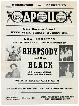 [Handbill] Lew Leslie's 1940 Edition of Rhapsody in Black