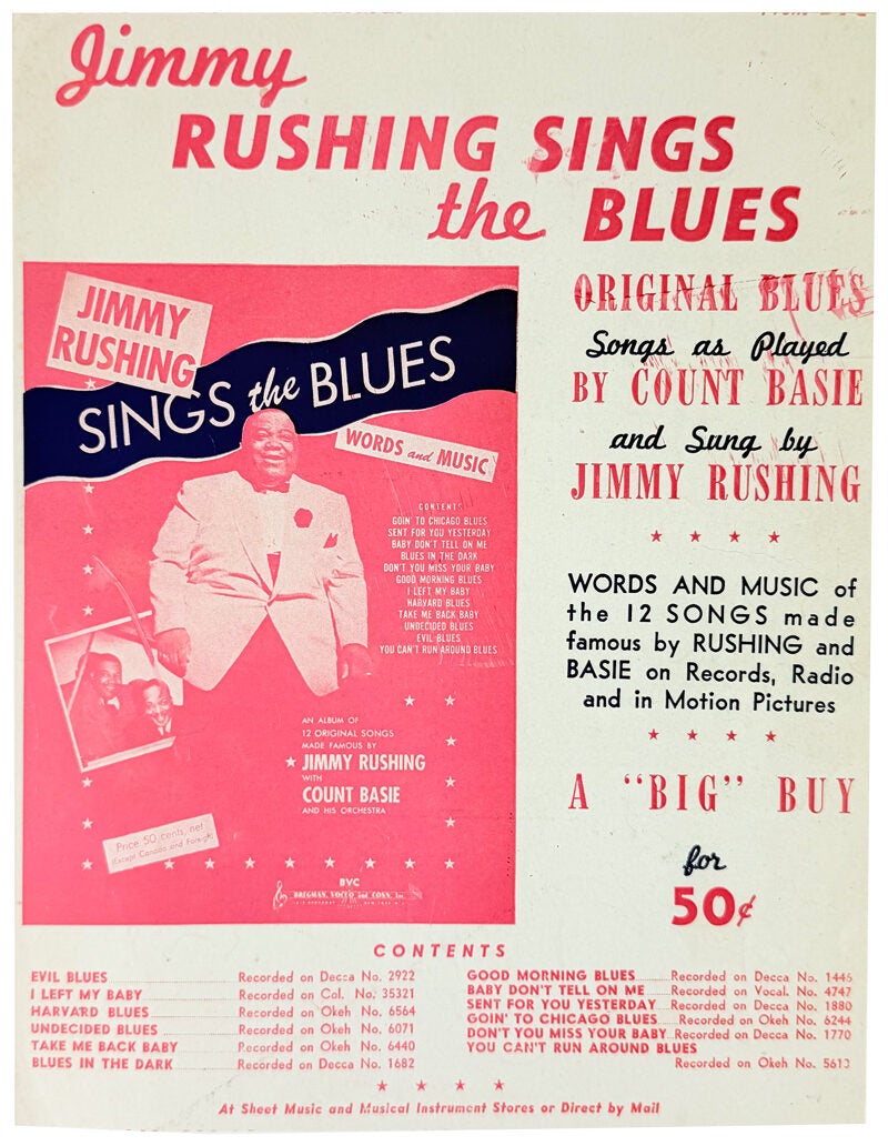 Handbill Jimmy Rushing Sings the Blues | Jimmy Rushing