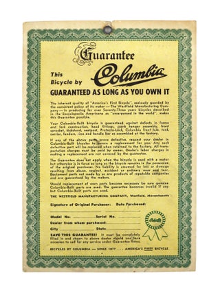Two Columbia Bicycle Purchase Guarantees
