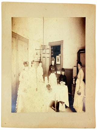 Item #47020 Original Candid Albumen Photograph of the Lasell Cooking Class, 1885. Lasell Cooking...