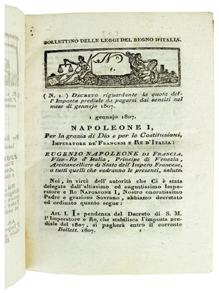 Bollettino delle Leggi del Regno d'Italia. Parte Prima Dal 1 gennajo al 30 giugno 1807. N. 1 al N. 16
