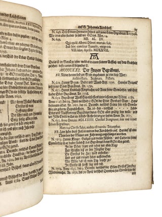Norischer Christen Freydhöfe Gedächtnis. Das ist: Richtige Vorstellung und Verzeichnis aller derjenigen Monumenten/ Epitaphien und Grabschrifften/ welche auf und in denen/ zur der H. freyen Reichsstadt Nürnberg gehörigen/ dreyen Kirchhöfen S. Johannis/ Rochi und der Vorstadt Wehrd/ wie auch derselben Kirchen und Capellen/ so wol in Metall oder Messing/ als auch im Stein eingehauen/ oder auf Holtz und aufgehengten Fahnen gemahlet/ befindlich. Mit sonderbarem Fleiß zusammen getragen und mitgetheilet von einem curieusen Liebhaber