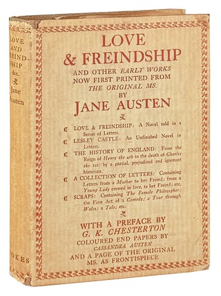 Item #47380 Love & Friendship and Other Early Works Now First Published from the Original Ms....