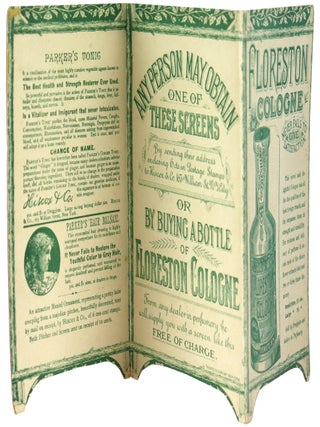 Floreston Cologne chromolithographed triptych trade card