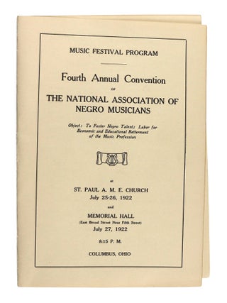Item #47910 Music Festival Program: Fourth Annual Convention of the National Association of Negro...