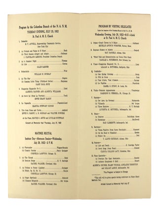 Music Festival Program: Fourth Annual Convention of the National Association of Negro Musicians