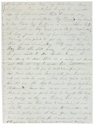 Autograph Letter from an Ohio Union Private to His Wife and Children