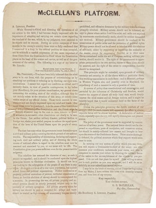 Tender of the Nomination for the Presidency to General McClellan, and His Letter of Acceptance