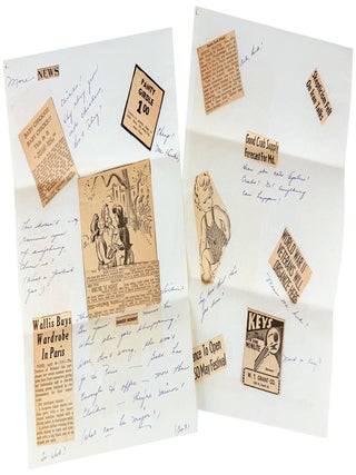 Manuscript letter with integrated newspaper clippings to Robert H. Eckert Sr. from his wife
