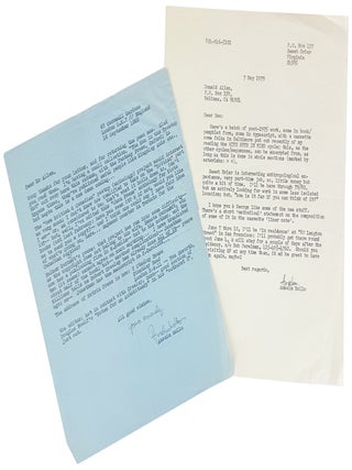 Item #48345 Two Typed Letters Signed and Addressed to Donald Allen. Anselm Hollo