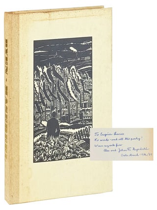 Item #48595 Byen: Hundre Tresnitt [Inscribed and Signed by the Publisher]. Frans Masereel, Johan...