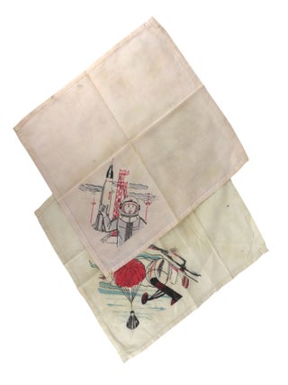 Item #48633 Two Illustrated Space Race Handkerchiefs. Novelty Handkerchiefs
