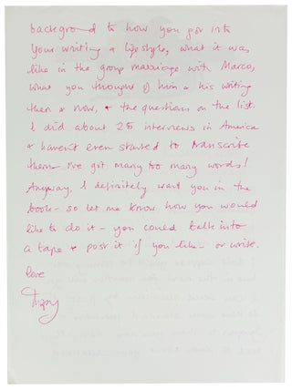 Politico Frou Frou: The Resurgence of Politicised Porn. Synopsis [Autograph Letter Signed by Owens Laid in]