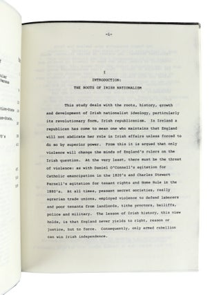 The Ideology of the IRA and the Roots of Conflict in Northern Ireland [Authorized Dissertation Facsimile]