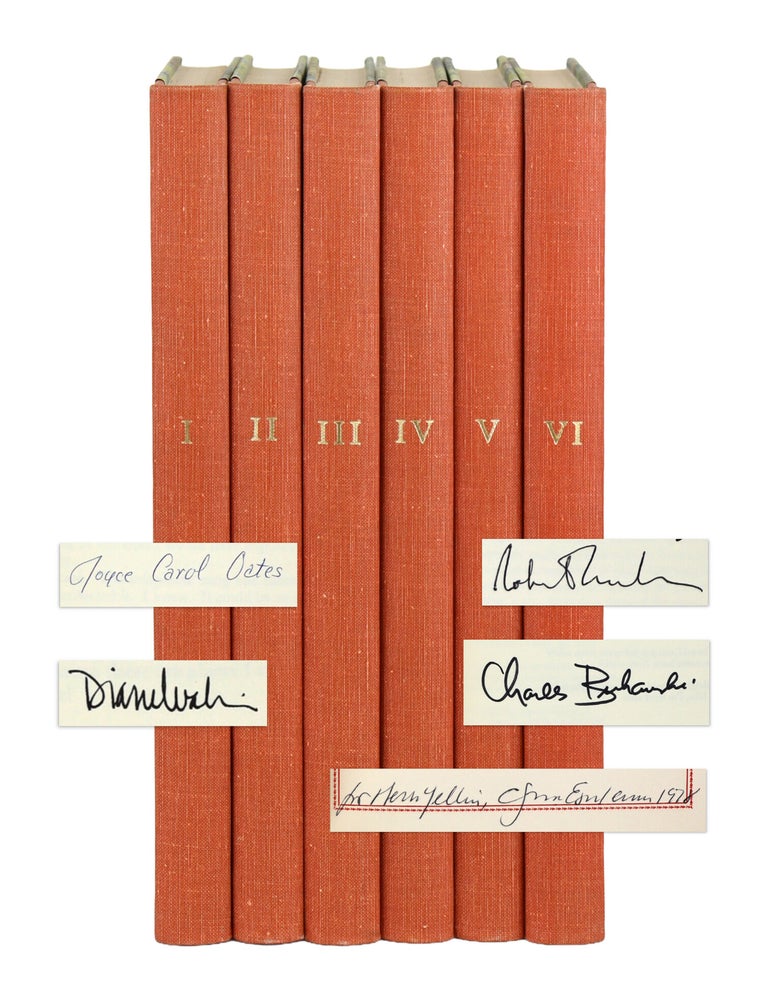 Item #48727 Sparrow 1 - 72 [72 Pamphlets Bound in Six Volumes, complete; Signed by contributors] [Herb Yellin's copy]. John Martin, Diane Wakoski Charles Bukowski, Charles Olson, Robert Creeley, Joyce Carol Oates, Ed., contribs.