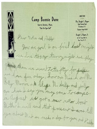 Archive of Correspondence while a camper at Camp Bonnie Dune, Cape Cod, 1932-34