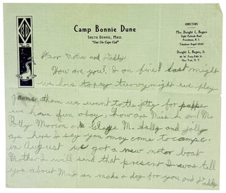 Archive of Correspondence while a camper at Camp Bonnie Dune, Cape Cod, 1932-34