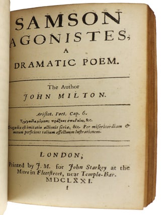 Paradise Regain'd. A Poem. In IV Books. To which is added Samson Agonistes