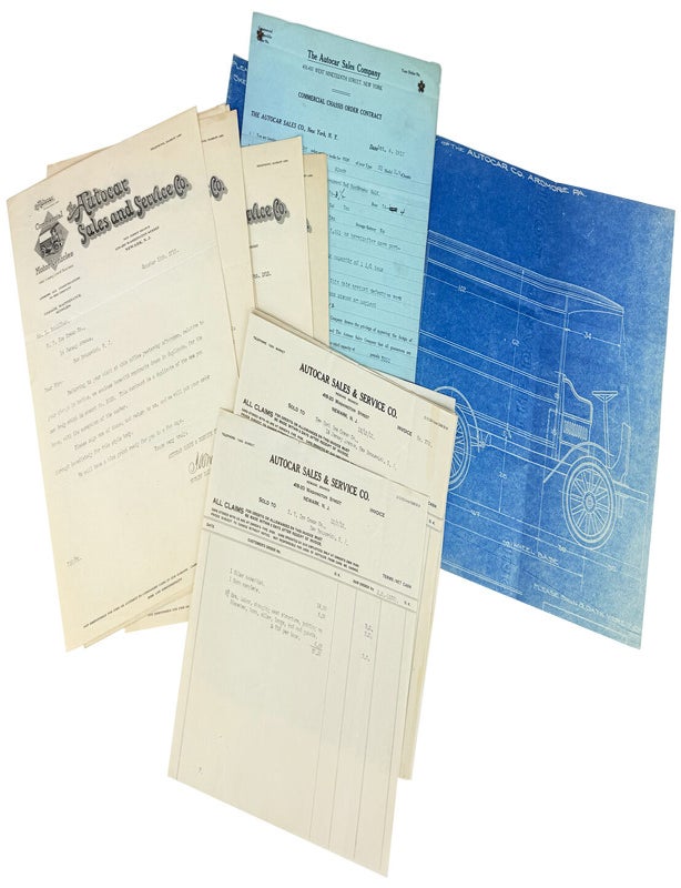 Item #49077 Archive Relating to the Design, Sale, and Maintenance of an Ice Cream Truck. Ice Cream, Autocar Sales, Service Co.