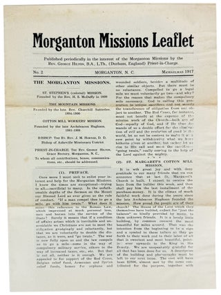 Morganton Missions Leaflet: No. 2, Michaelmas 1917