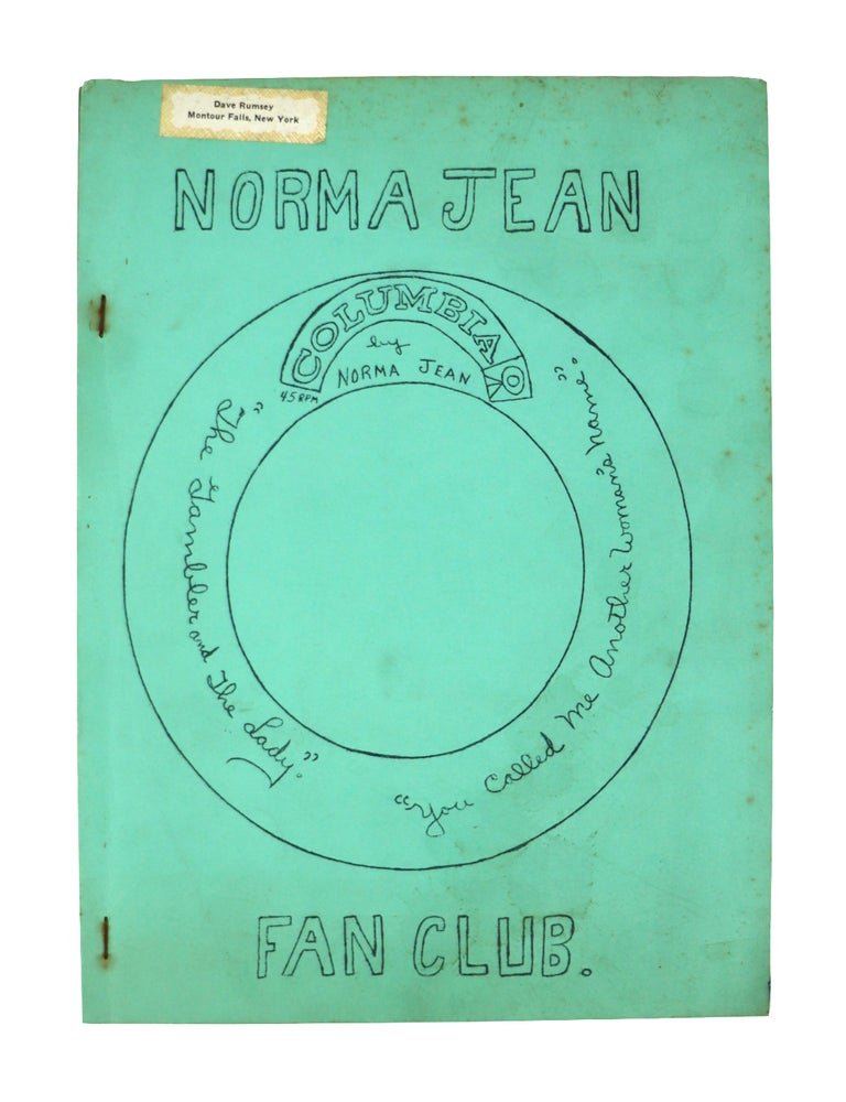 Item #49106 Norma Jean Fan Club, Issue No. 1. Pearl Yoakem Norma Jean, Joy D. L. Murphy.