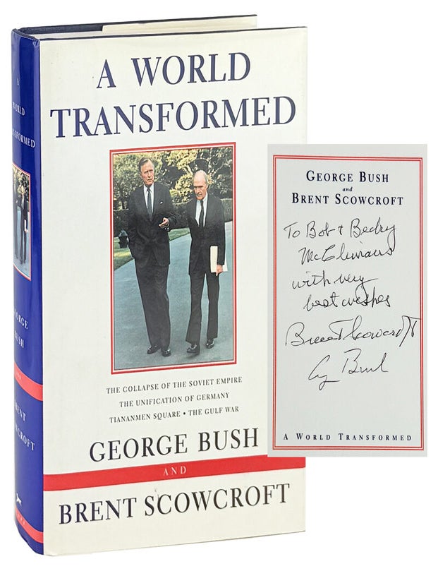 Item #49152 A World Transformed [Signed Bookplate]. George Bush, Brent Scowcroft.