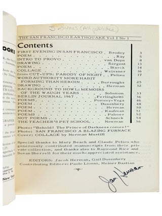 The San Francisco Earthquake Vol. 1, No. 1 through Number 5 [Five issues, signed by Jan Herman and Allen Ginsberg]