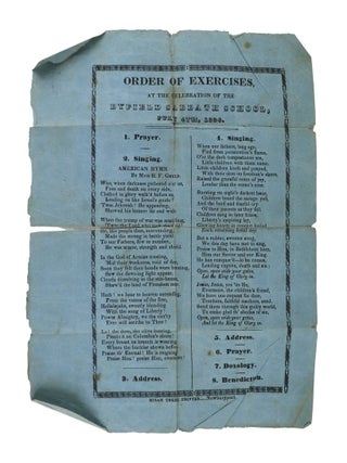 Broadside] Order of Exercises at the Celebration of the Byfield