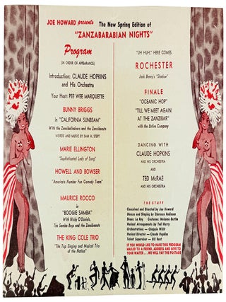 Cafe Zanzibar souvenir program
