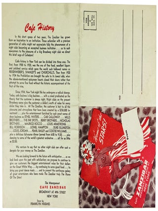 Cafe Zanzibar souvenir program