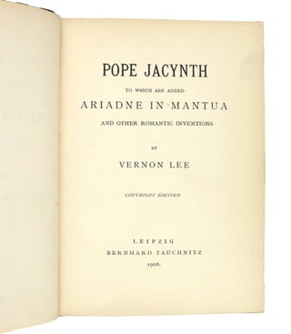 Pope Jacynth; to Which Are Added Ariadne in Mantua and Other Romantic Inventions