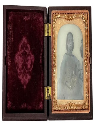 Pair of Ninth and Sixteenth Plate Ambrotypes, possibly of a Married Mexican couple, housed in Union Cases