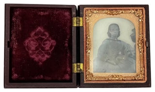 Pair of Ninth and Sixteenth Plate Ambrotypes, possibly of a Married Mexican couple, housed in Union Cases