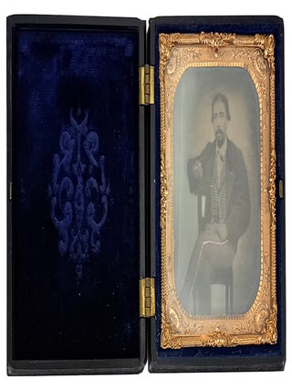 Pair of Ninth and Sixteenth Plate Ambrotypes, possibly of a Married Mexican couple, housed in Union Cases