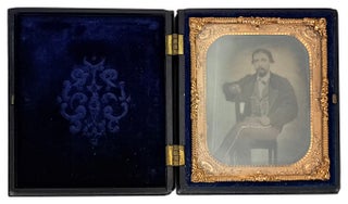Pair of Ninth and Sixteenth Plate Ambrotypes, possibly of a Married Mexican couple, housed in Union Cases