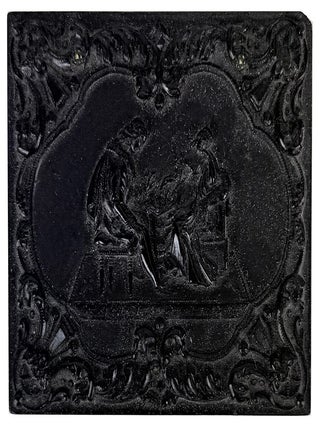 Pair of Ninth and Sixteenth Plate Ambrotypes, possibly of a Married Mexican couple, housed in Union Cases