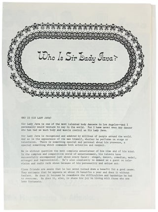 Who Is Sir Lady Java?